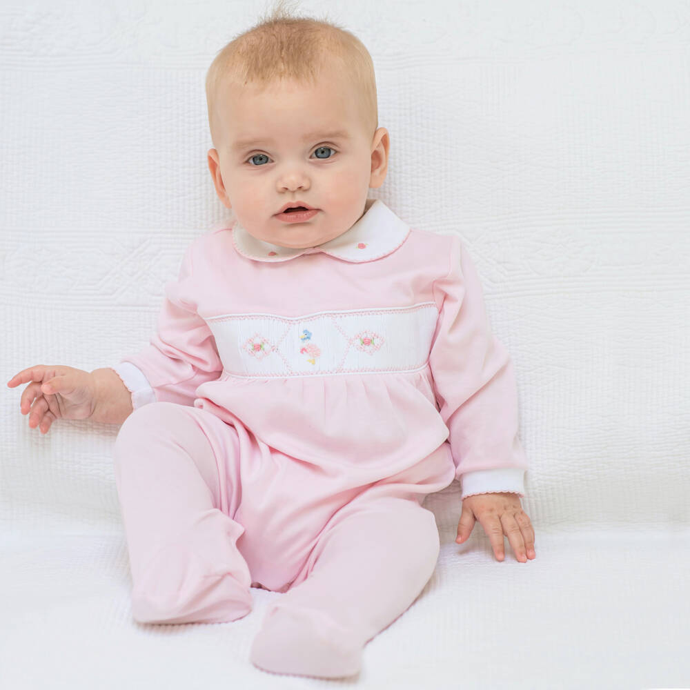Mini-la-Mode-Girls Pink Peter Rabbit & Co Babygrow | Childrensalon Outlet