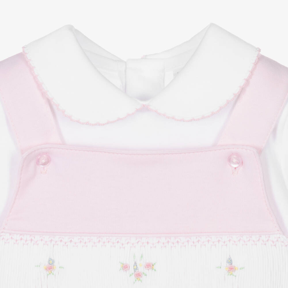 Mini-la-Mode-Girls Pink Pima Cotton Smocked Dress Set | Childrensalon Outlet