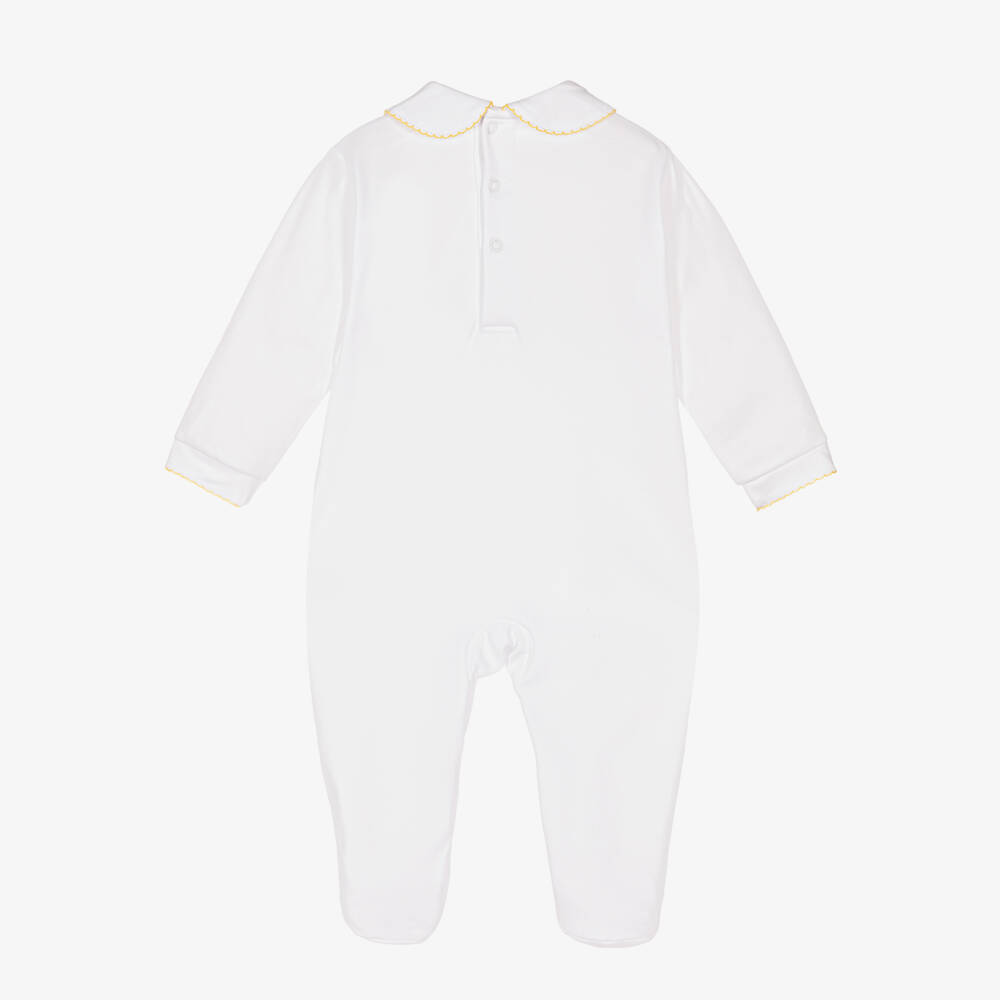 Mini-la-Mode-بدلة نوم بيضاء مطرزة يدويًا للرضع | Childrensalon Outlet