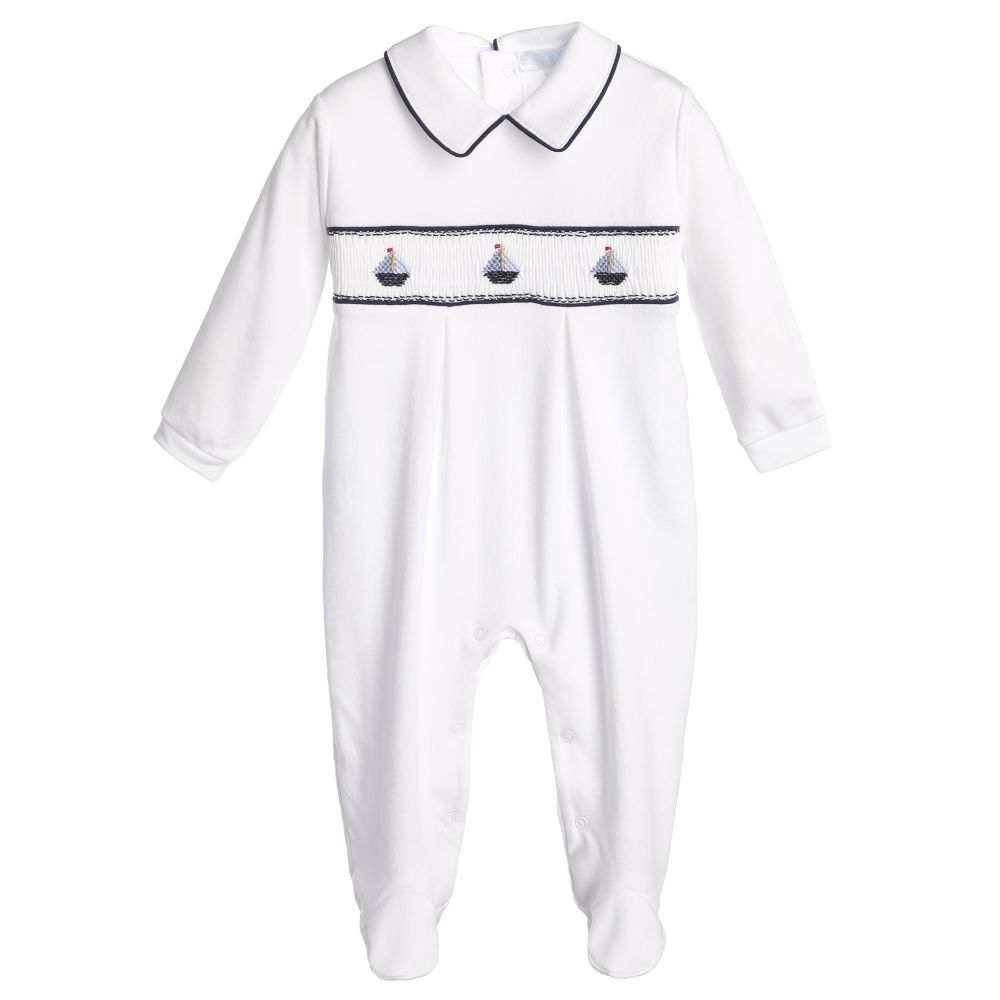 Mini-la-Mode - Pima Cotton Sailboats Babygrow | Childrensalon