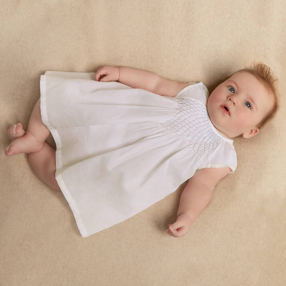 Mini-la-Mode-Smocked Cotton Baby Dress | Childrensalon Outlet