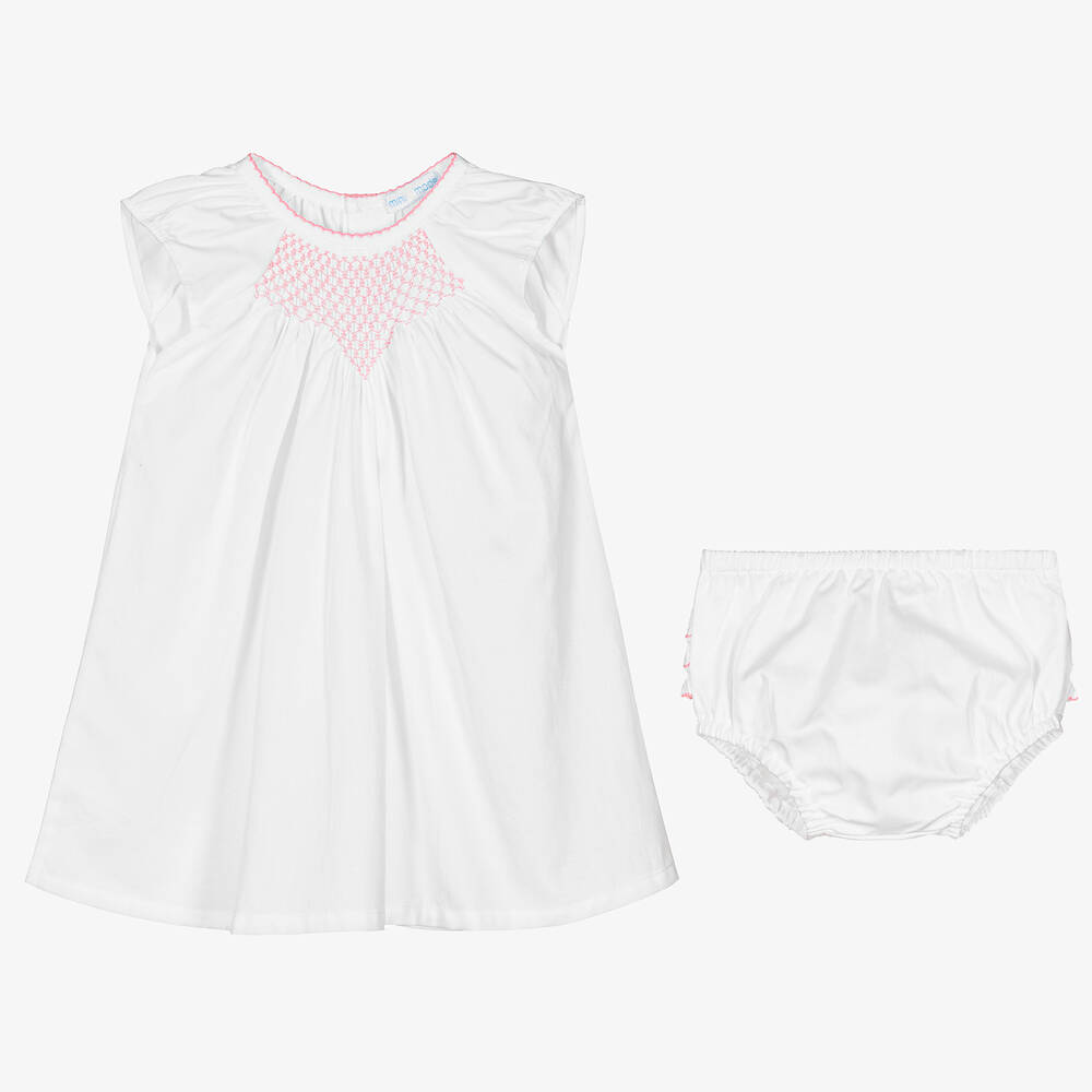 Mini-la-Mode-Smocked Cotton Baby Dress Set | Childrensalon Outlet
