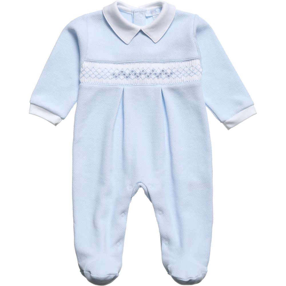 Mini-la-Mode-Smocked Pima Cotton Babygrow | Childrensalon Outlet