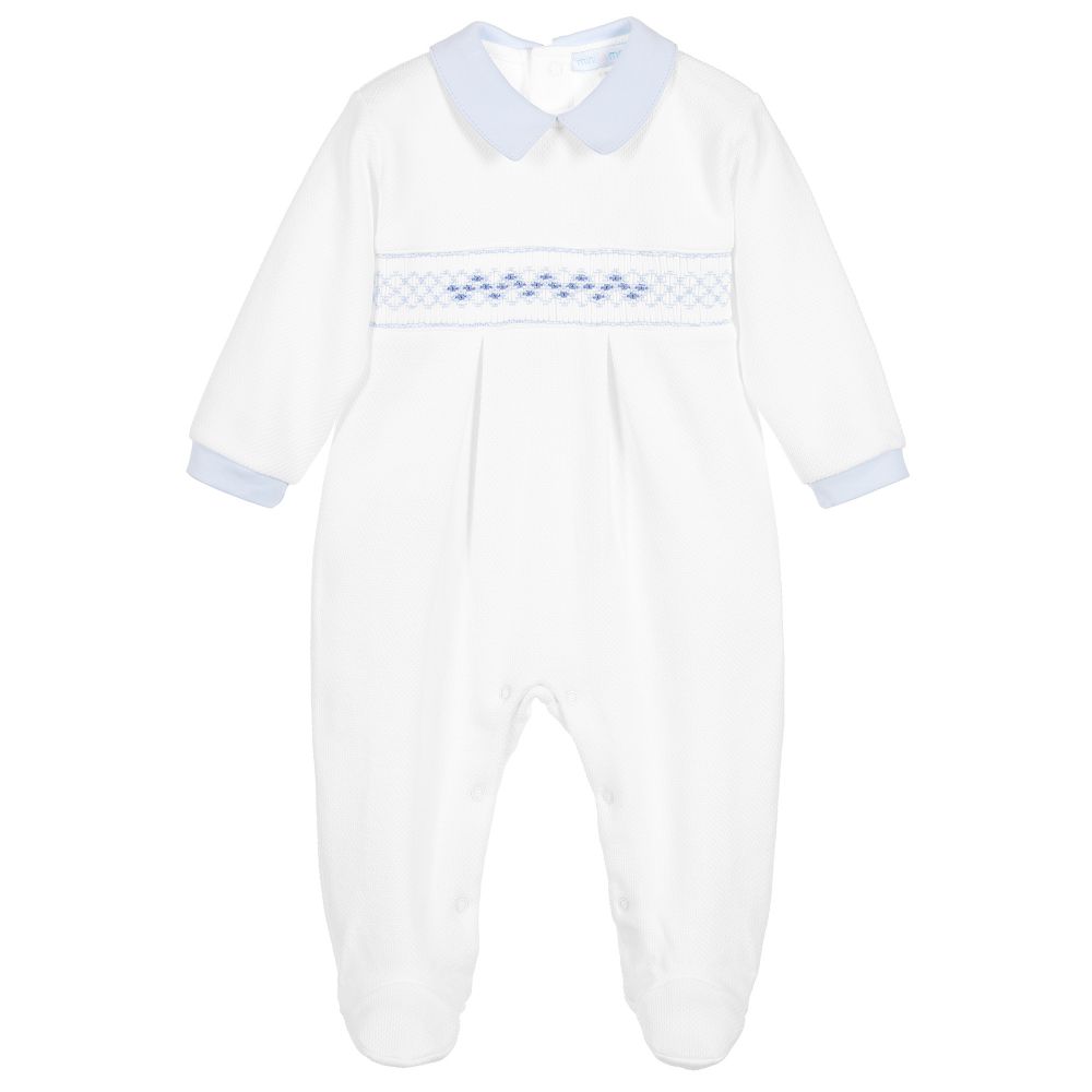 Mini-la-Mode-Smocked Pima Cotton Babygrow | Childrensalon Outlet