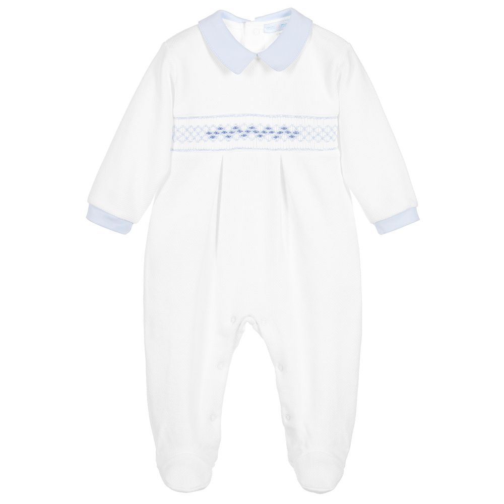 Mini-la-Mode - Smocked Pima Cotton Babygrow | Childrensalon