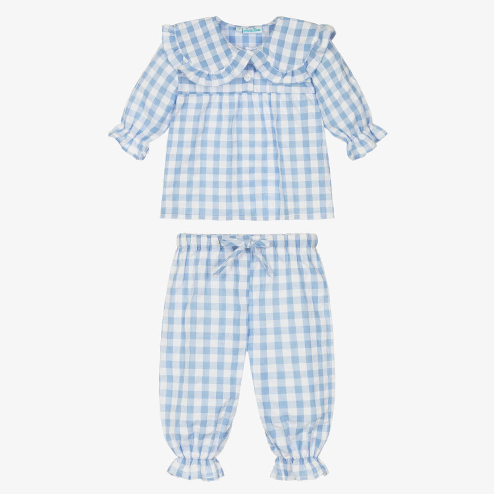 Mini Lunn-Blue Check Pyjama | Childrensalon Outlet