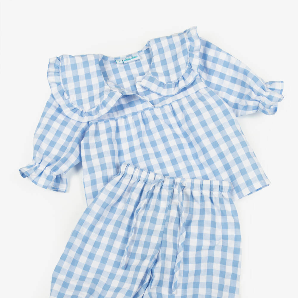 Mini Lunn-Blue Check Pyjama | Childrensalon Outlet