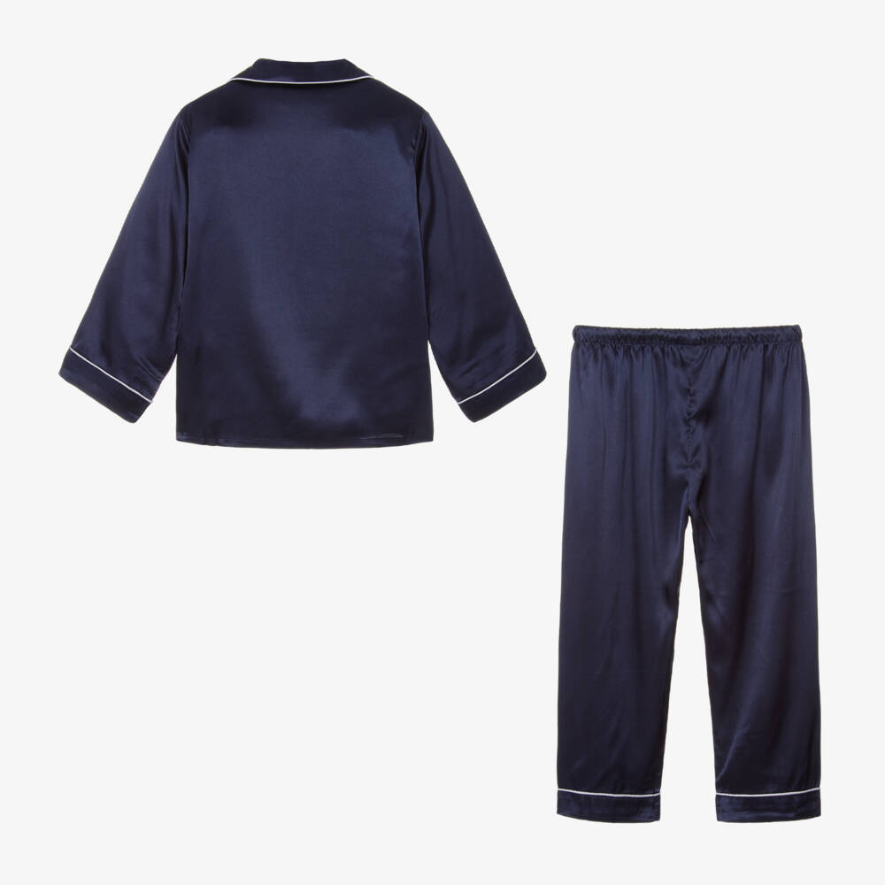 Mini Lunn-Girls Midnight Satin Sleepwear Set | Childrensalon Outlet