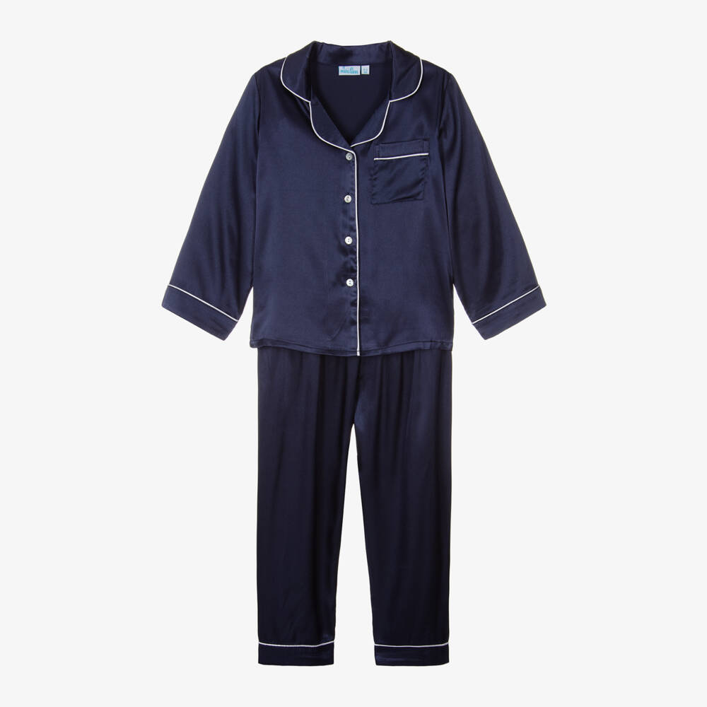 Mini Lunn-Girls Midnight Satin Sleepwear Set | Childrensalon Outlet