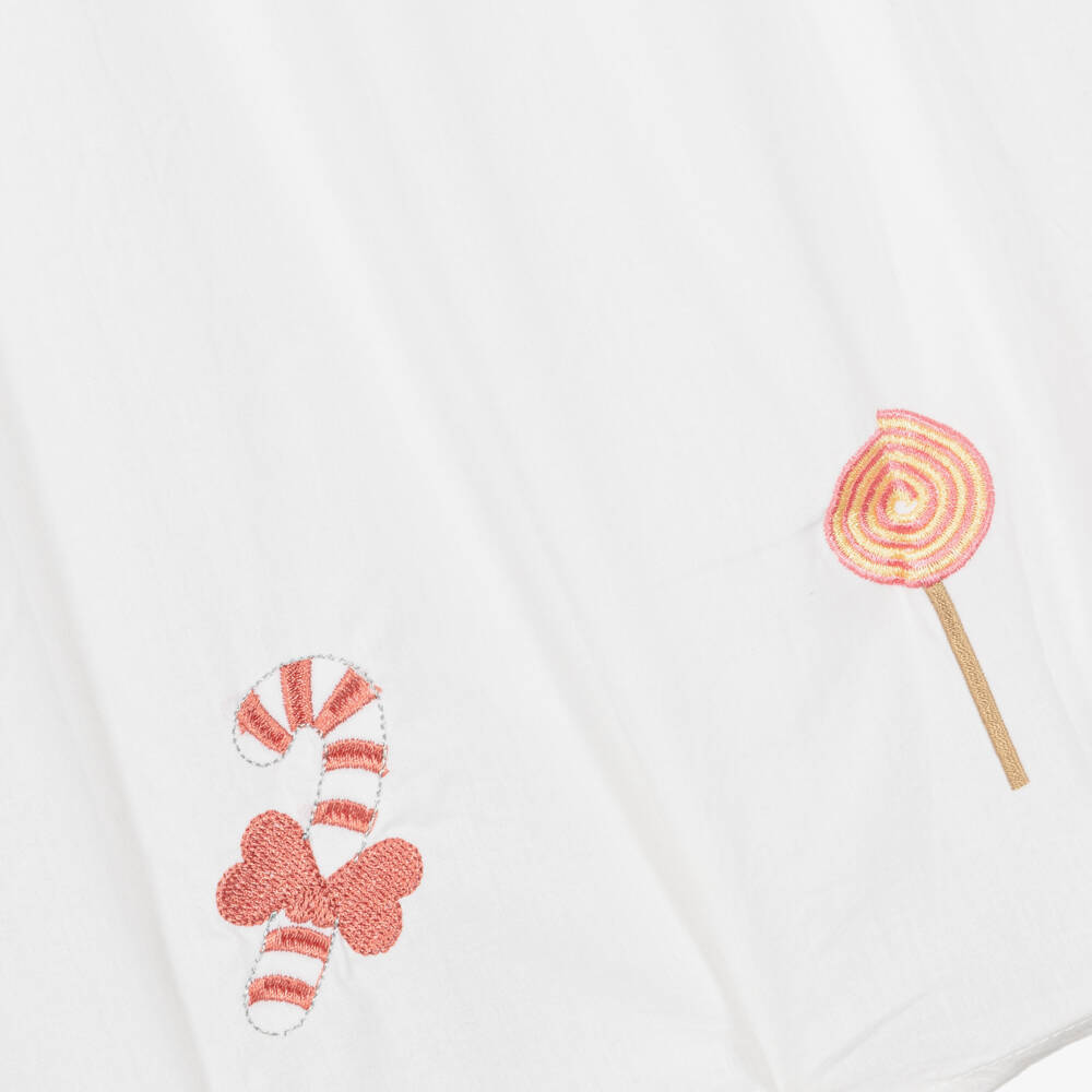 Mini Lunn-Girls White Embroidered Cotton Nightdress | Childrensalon Outlet