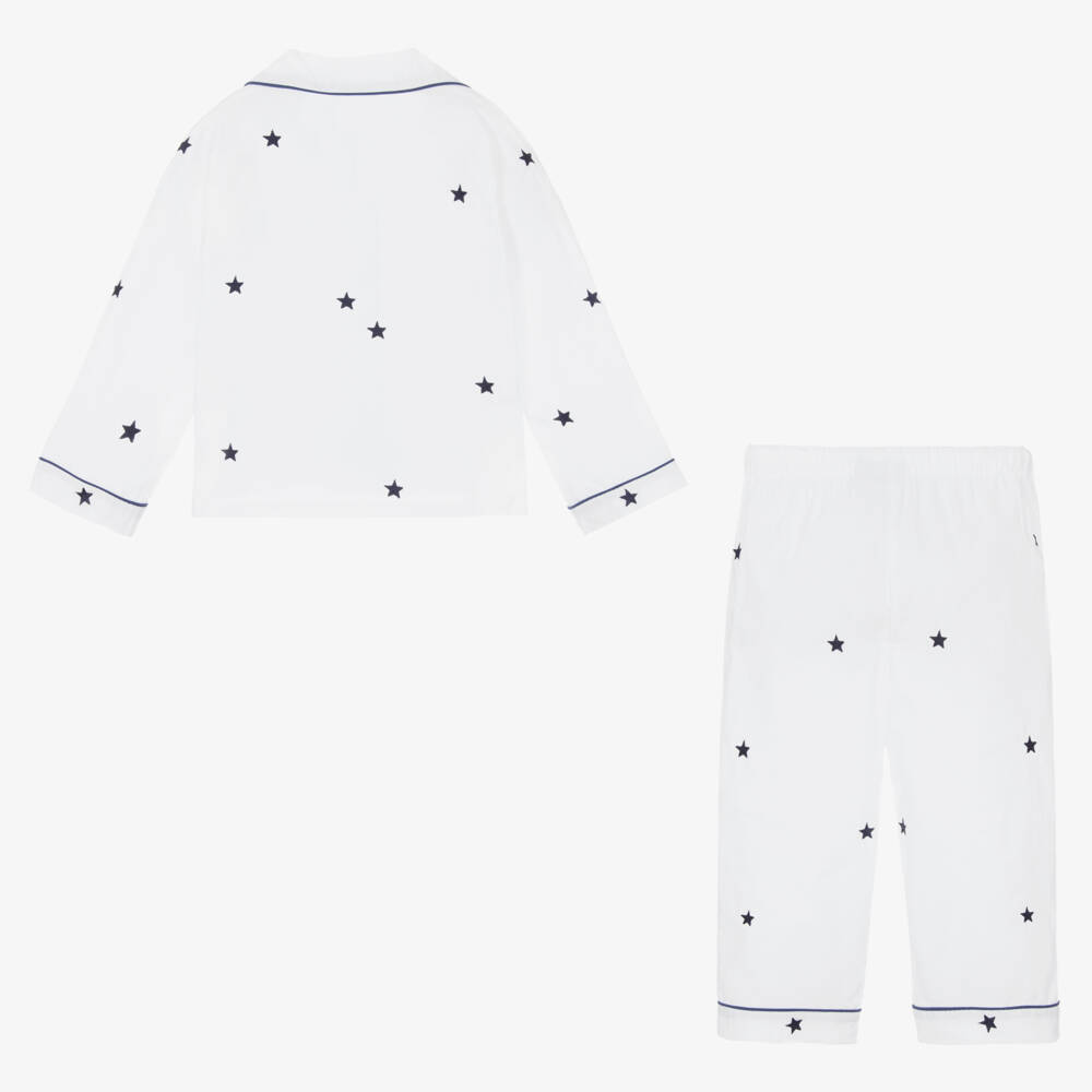 Mini Lunn-ملابس نوم قطنية بيضاء بنقشة النجوم للبنات | Childrensalon Outlet