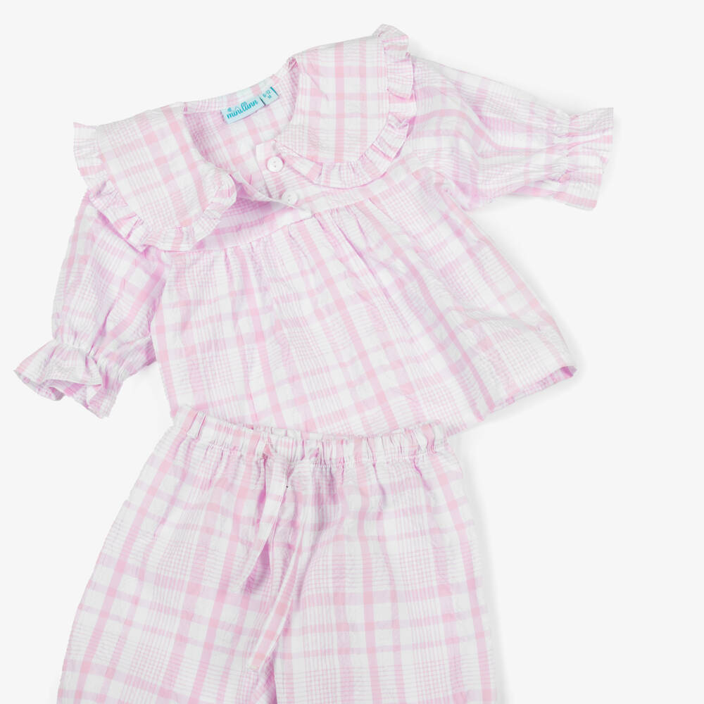Mini Lunn-Pink Check Pyjama | Childrensalon Outlet