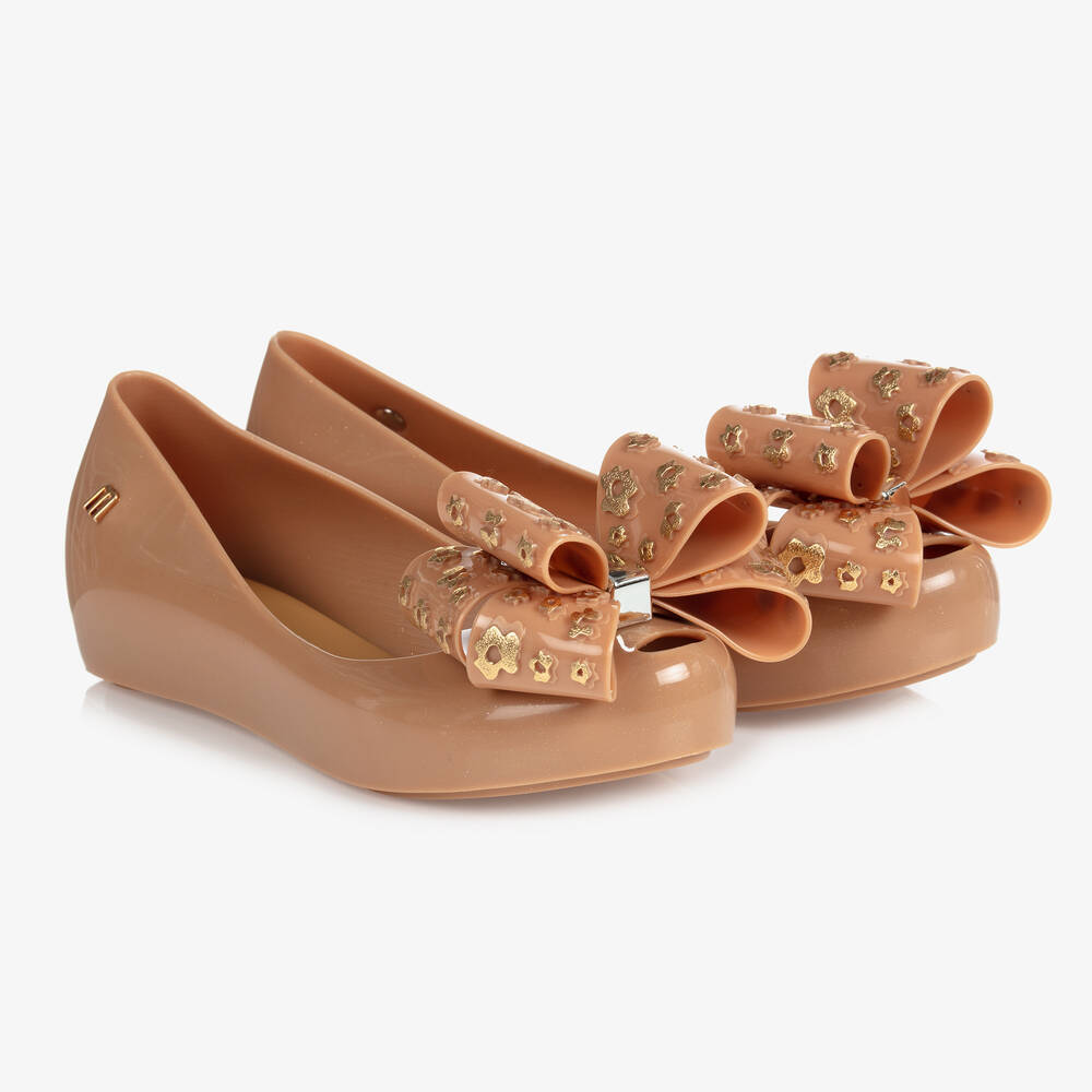 Mini Melissa - Ballerines beiges en PVC | Childrensalon