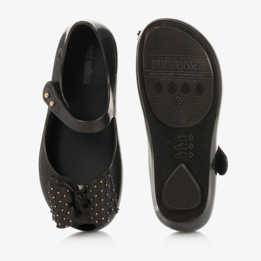 Mini melissa discount black bow shoes