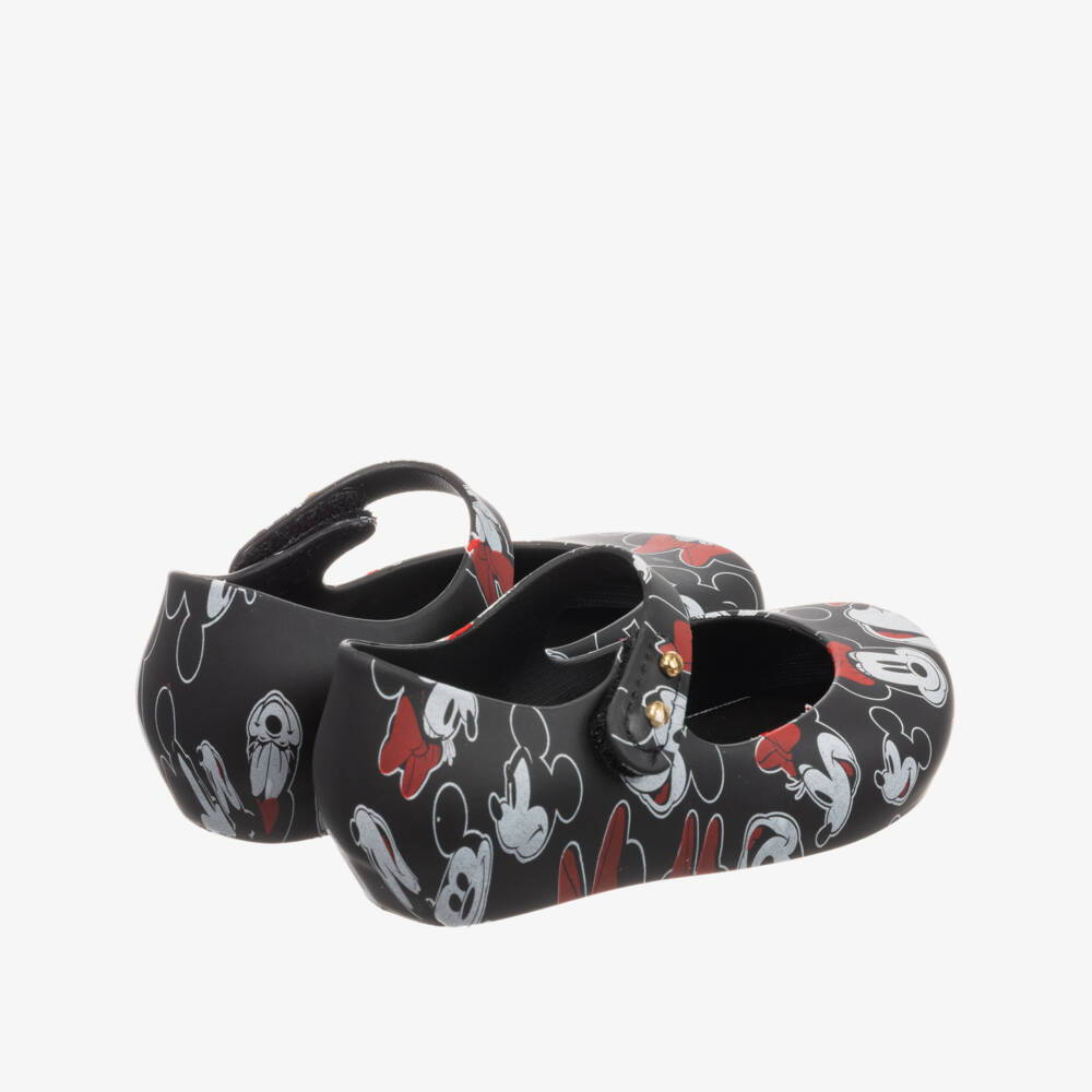 Mini Melissa-حذاء جيلي لون أسود بطبعة ديزني | Childrensalon Outlet