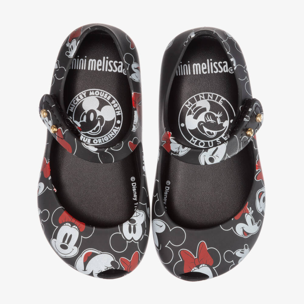 Mini Melissa-حذاء جيلي لون أسود بطبعة ديزني | Childrensalon Outlet