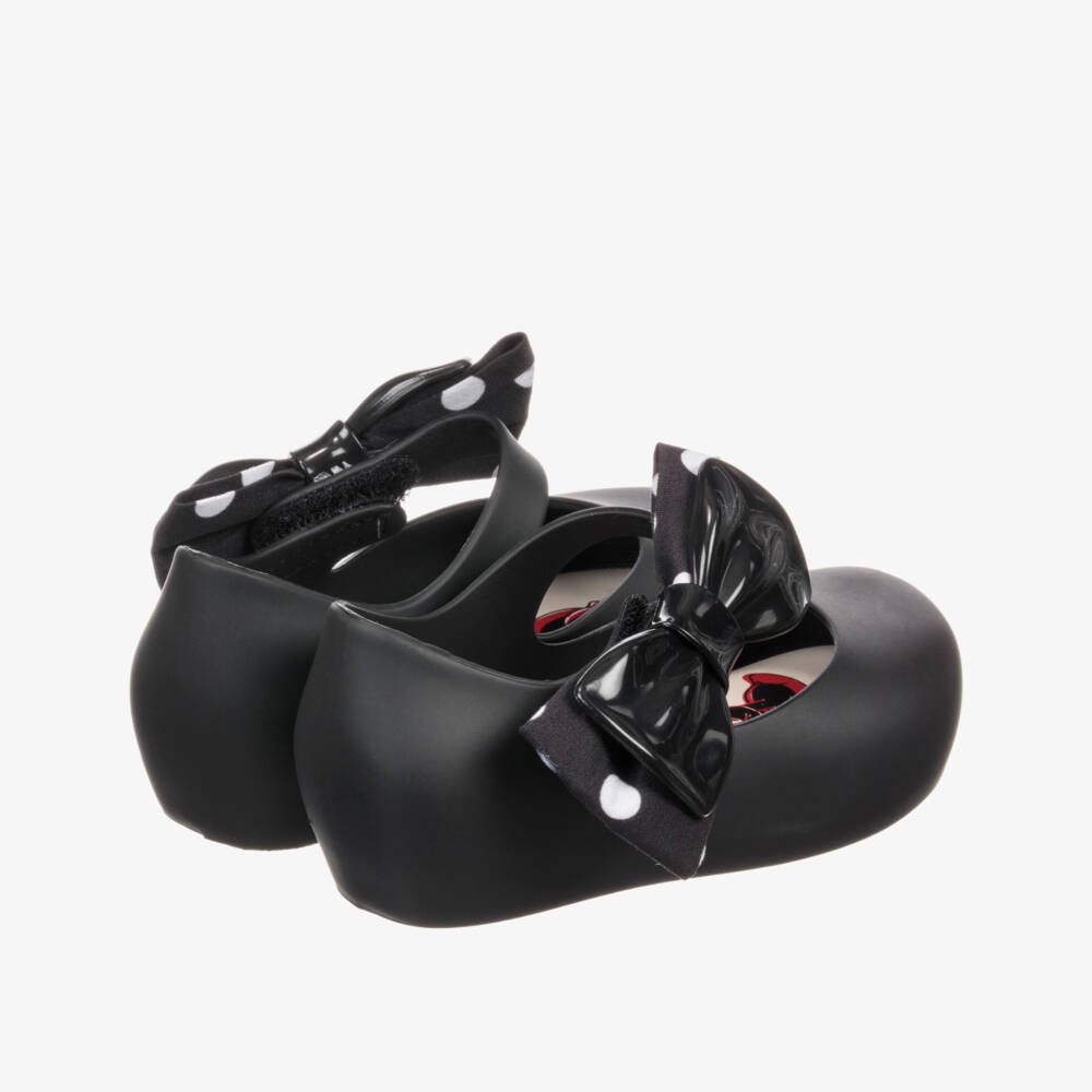 Mini Melissa-حذاء جيلي لون أسود مزين بفيونكة | Childrensalon Outlet