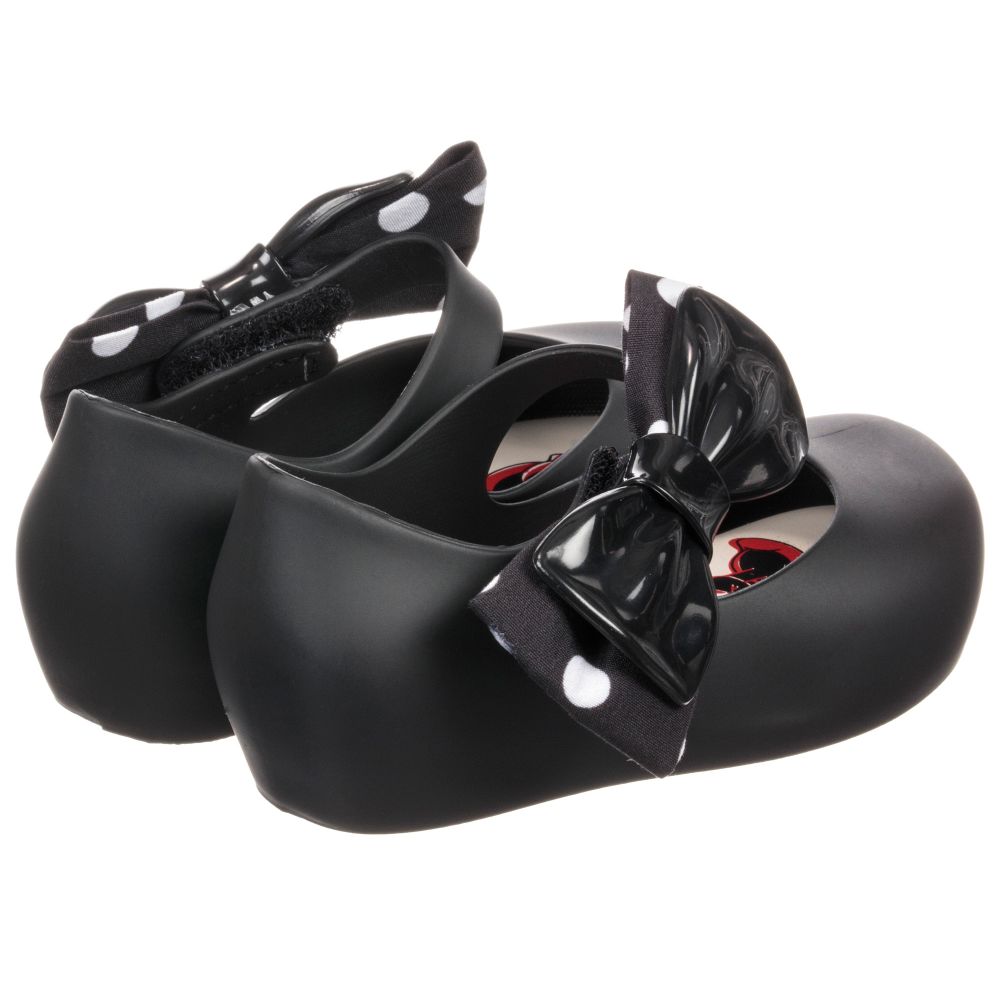 mini melissa black bow shoes
