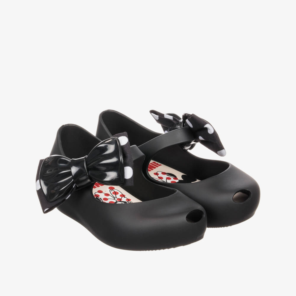 Mini Melissa-Black Minnie Bow Jelly Shoes | Childrensalon Outlet