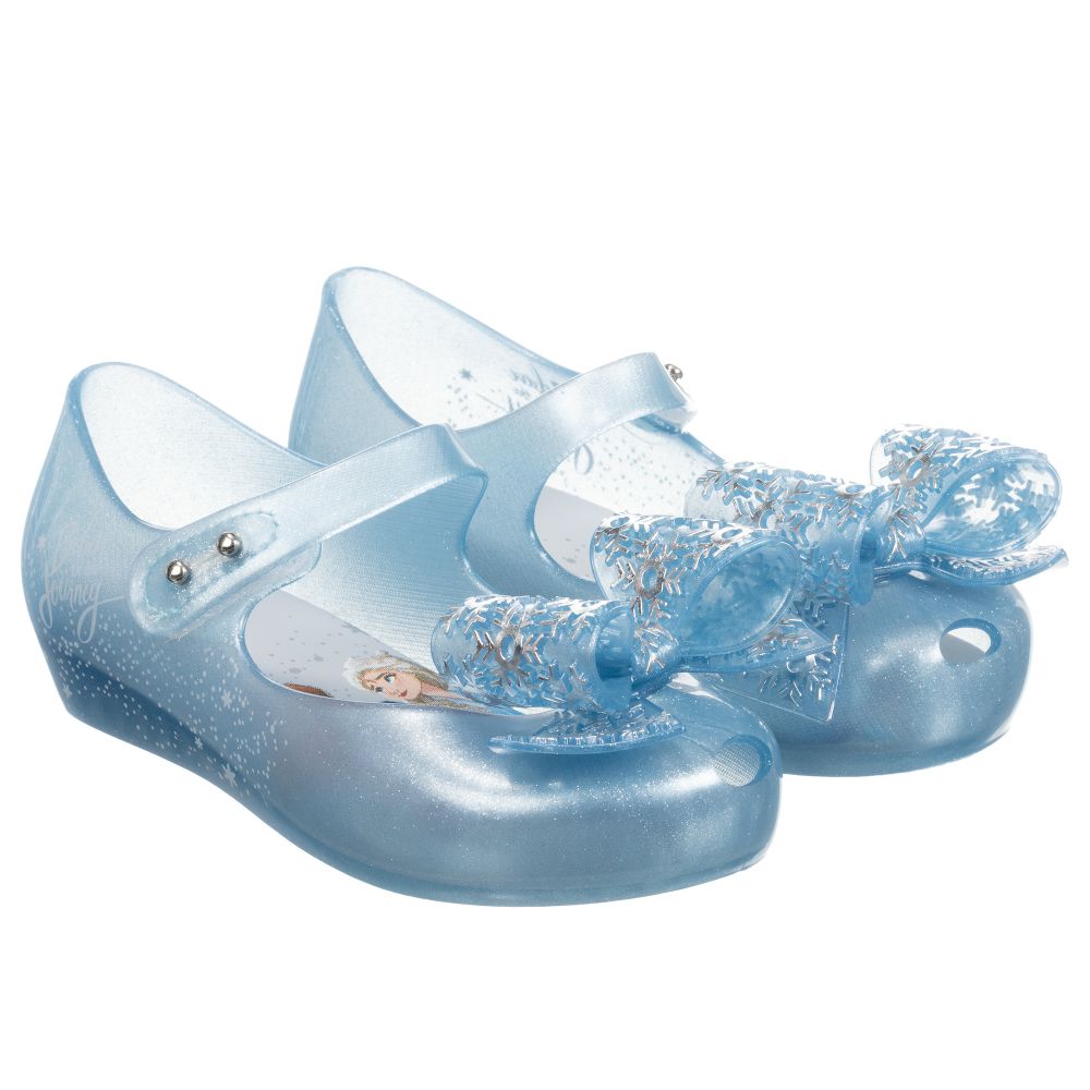 Mini Melissa - حذاء جيلي "فروزين" لون أزرق برّاق للبنات | Childrensalon