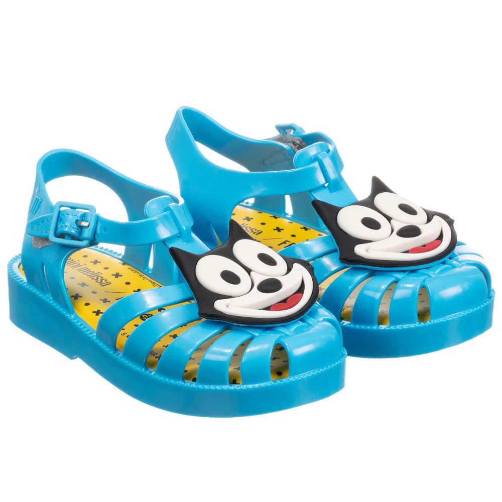 Mini Melissa - Blue Felix The Cat Sandals | Childrensalon