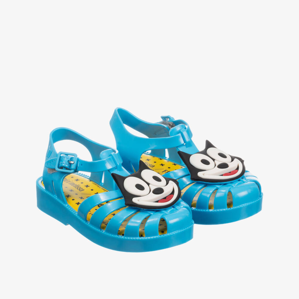 Mini Melissa-Blue Felix The Cat Sandals | Childrensalon Outlet
