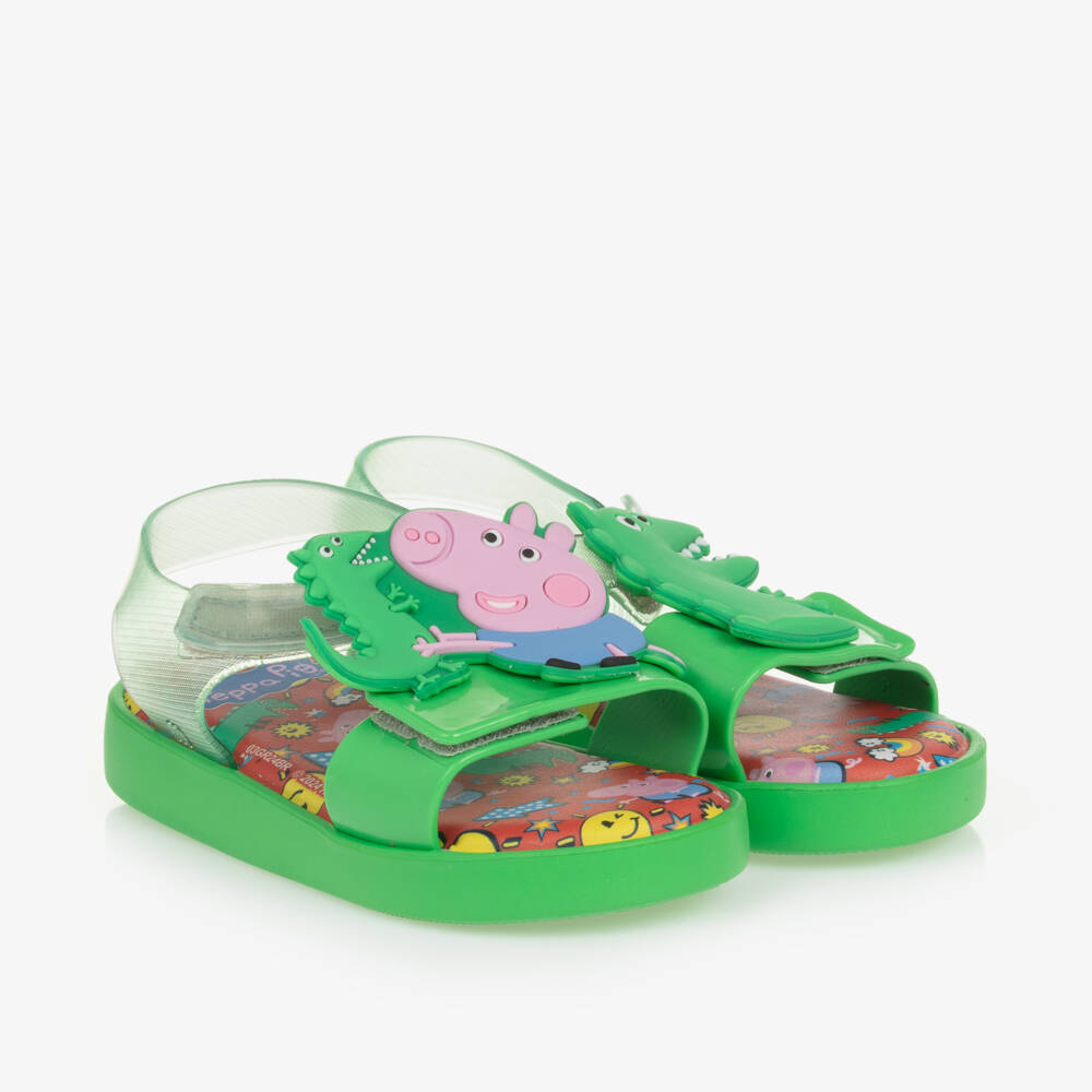 Mini Melissa-Boys Peppa Pig Green Jelly Shoes | Childrensalon Outlet