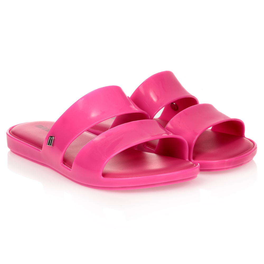 Mini Melissa - Ярко-розовые шлепанцы | Childrensalon