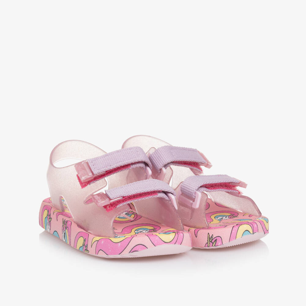 Mini Melissa-Charming Pink Unicorn Jelly Slides | Childrensalon Outlet