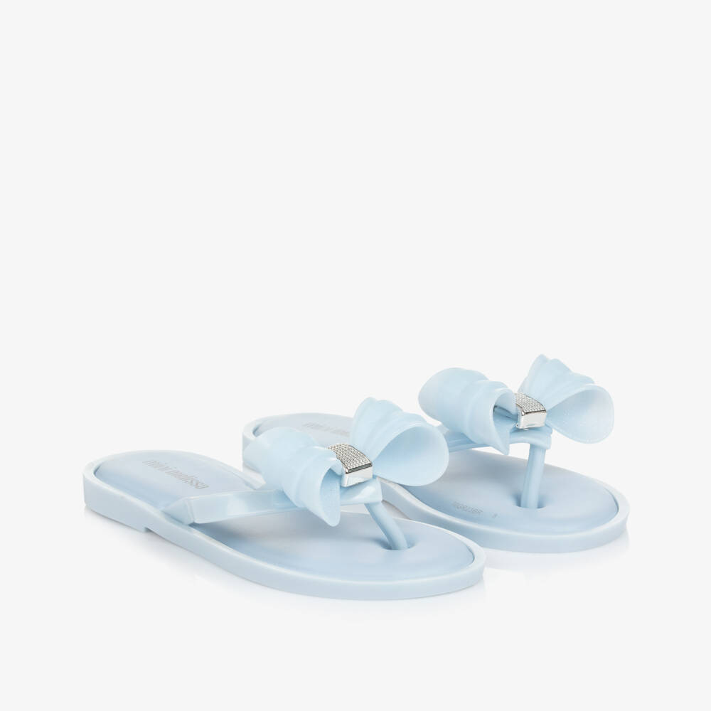 Mini Melissa-Girls Azure Bow Jelly Sandals | Childrensalon Outlet