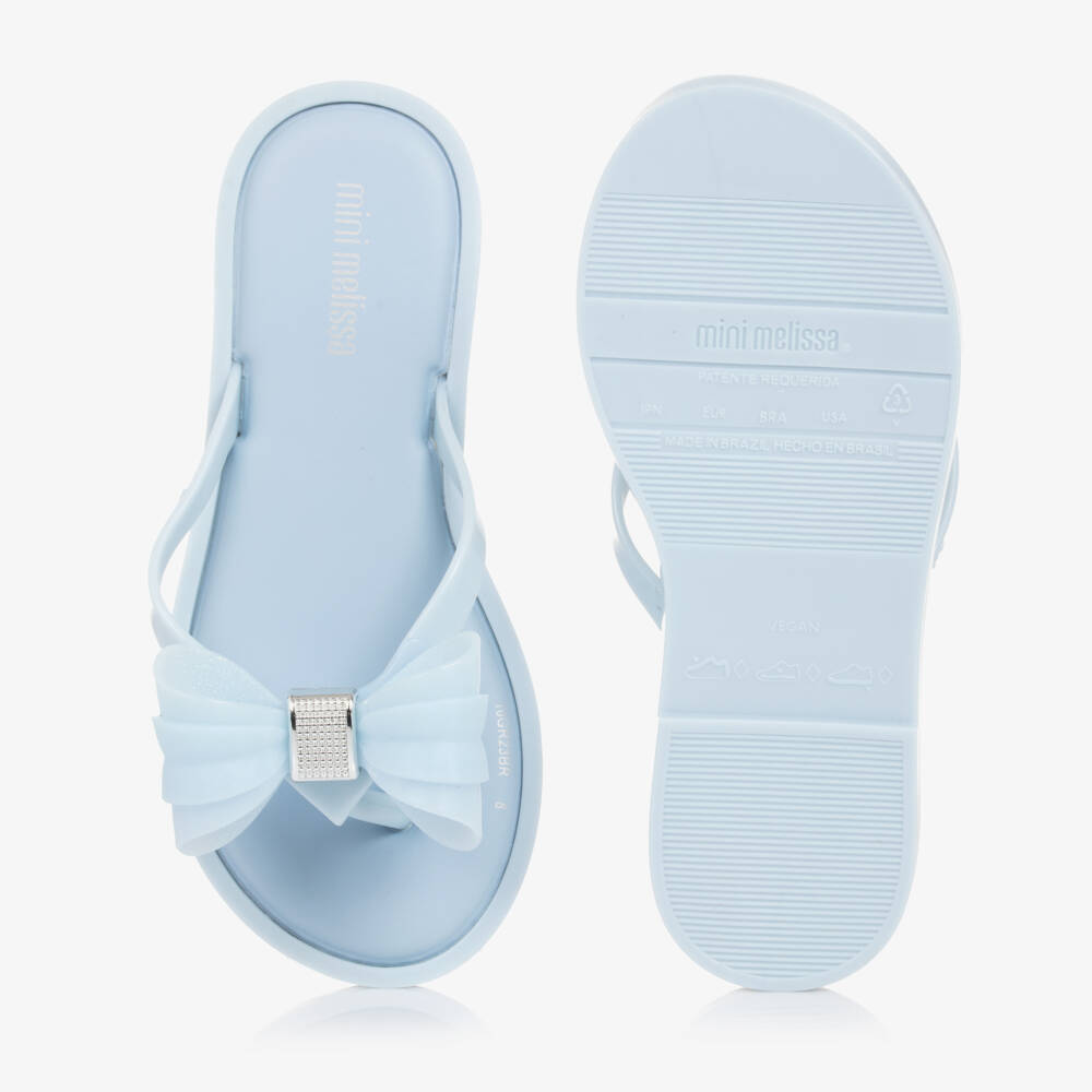 Mini Melissa-Girls Azure Bow Jelly Sandals | Childrensalon Outlet