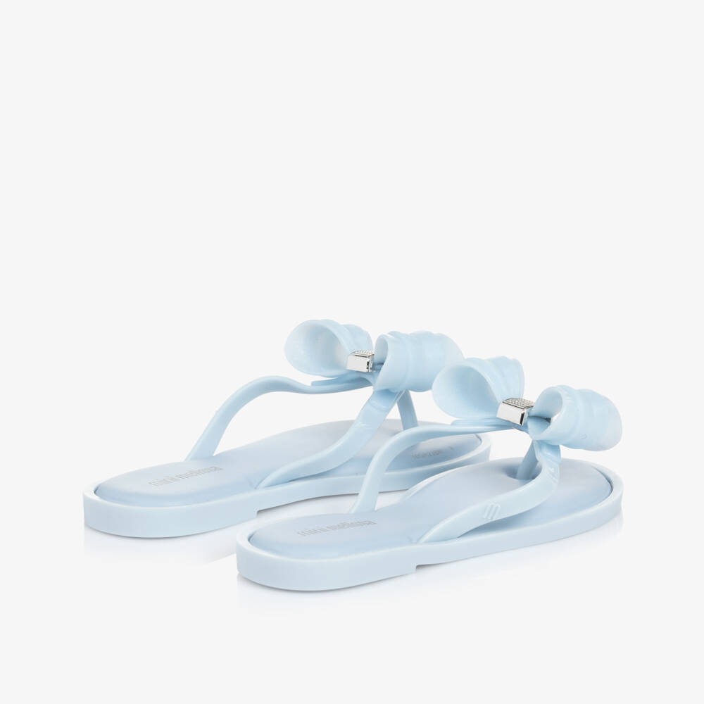 Mini Melissa-Girls Azure Bow Jelly Sandals | Childrensalon Outlet