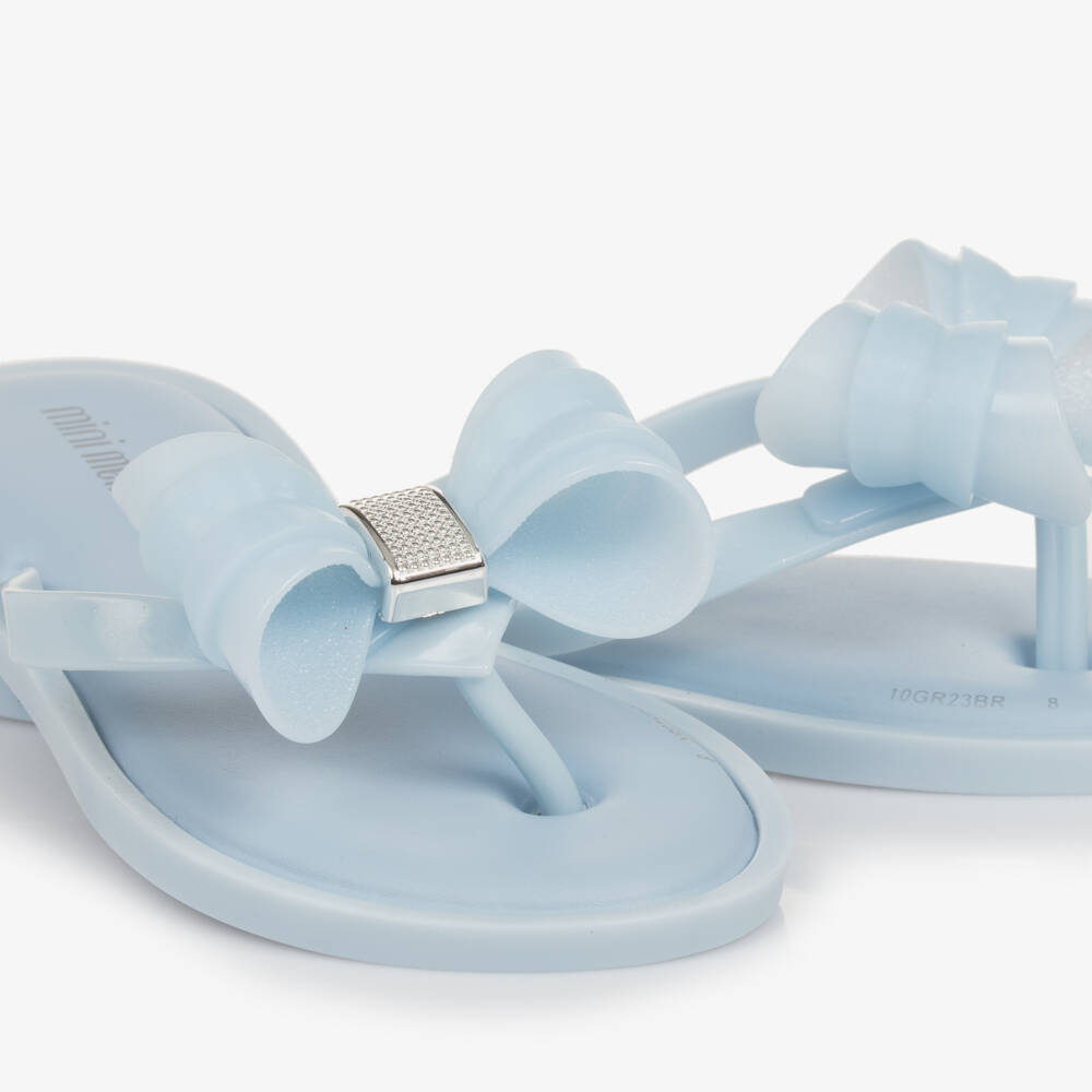 Mini Melissa-Girls Azure Bow Jelly Sandals | Childrensalon Outlet
