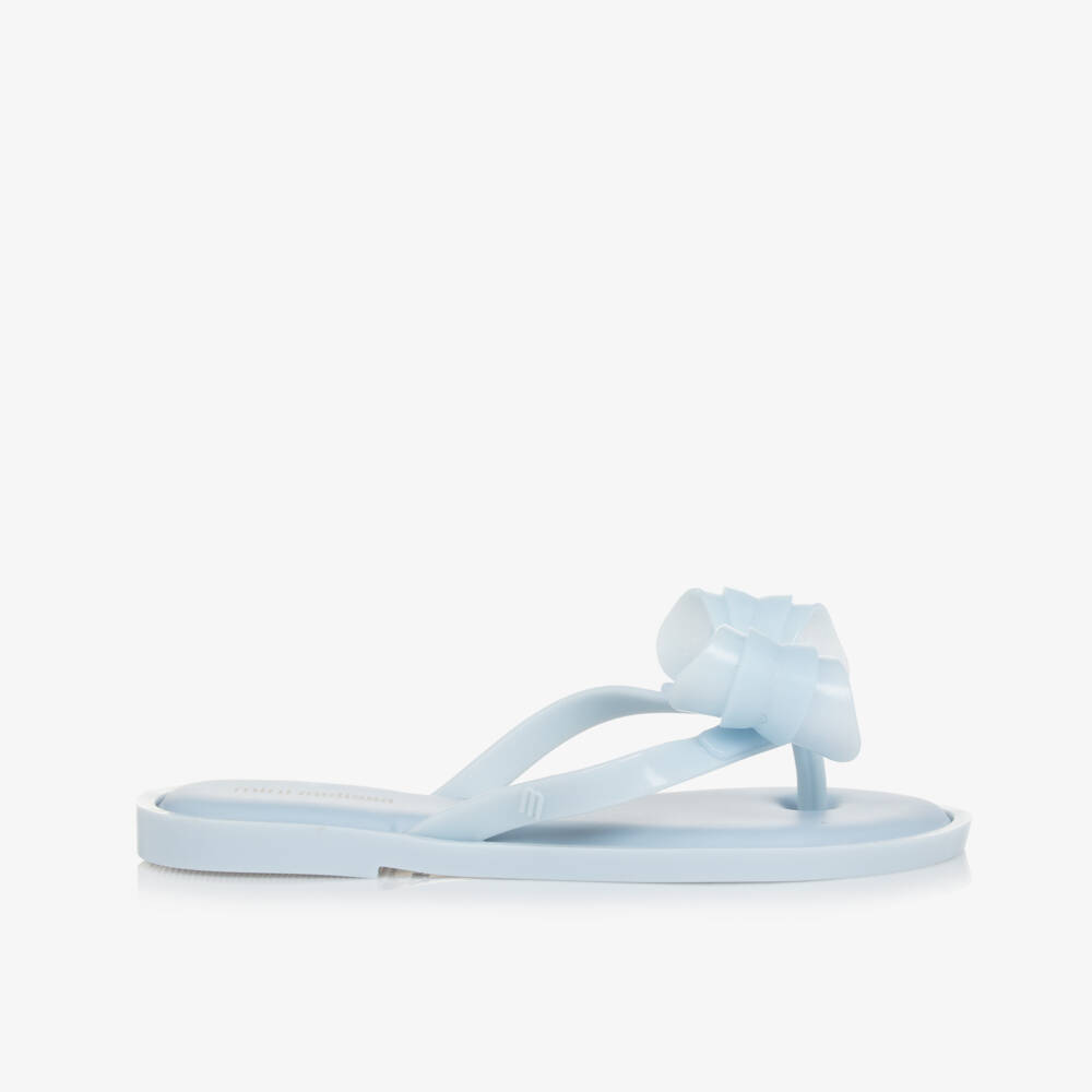 Mini Melissa-Girls Azure Bow Jelly Sandals | Childrensalon Outlet