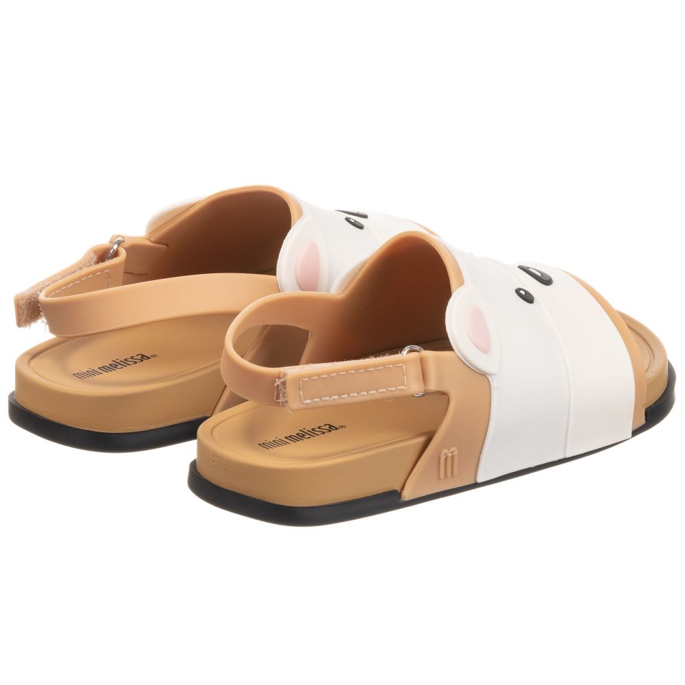 Mini Melissa-Girls Beige Bear Jelly Sandals | Childrensalon Outlet