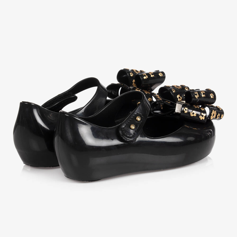 Mini Melissa Girls Black Bow Jelly Shoes Childrensalon Outlet