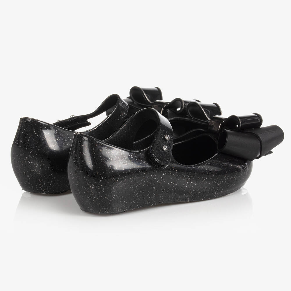 Mini Melissa Girls Black Bow Jelly Shoes Childrensalon Outlet