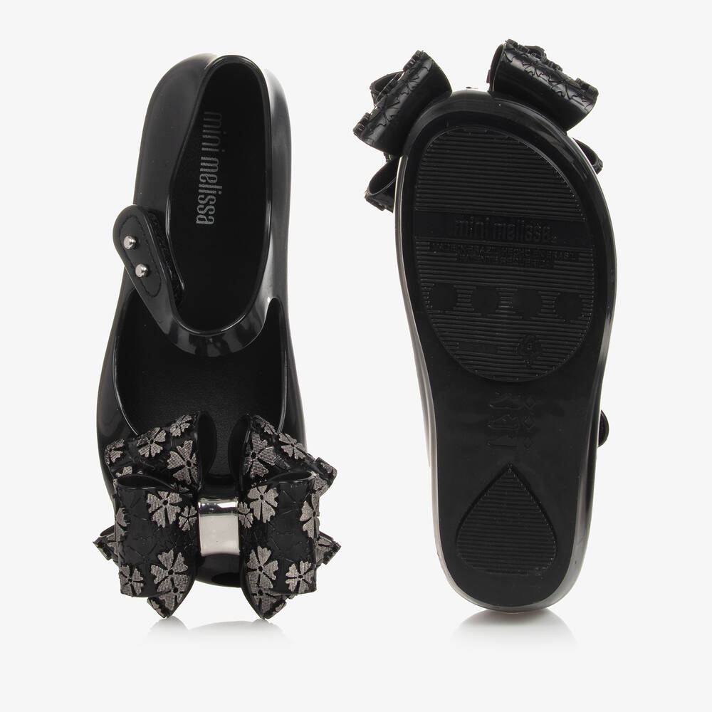 Mini Melissa-حذاء جيلي أطفال بناتي بي في سي لون أسود | Childrensalon Outlet