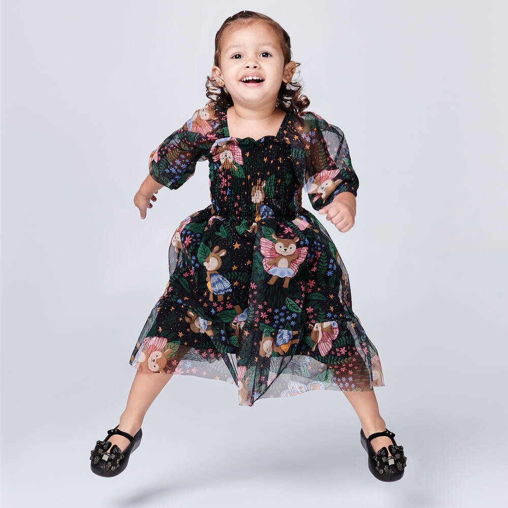 Mini Melissa-حذاء جيلي أطفال بناتي بي في سي لون أسود | Childrensalon Outlet