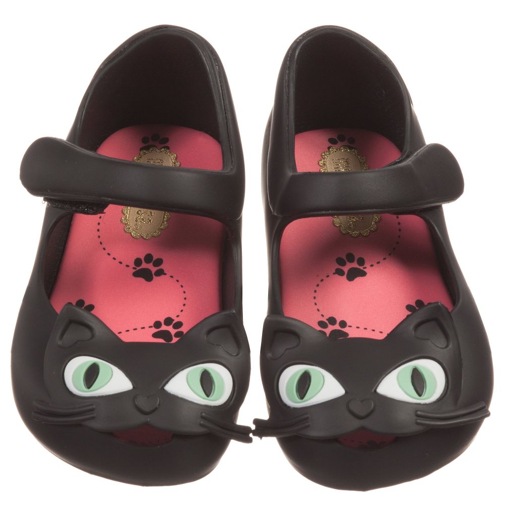 Mini melissa black cat shoes shop