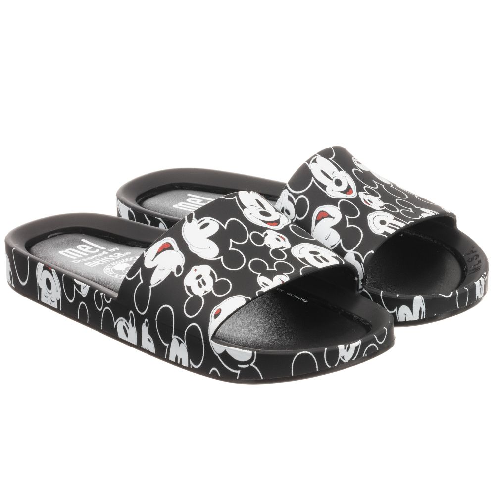 Mini Melissa - Girls Black Disney Sliders | Childrensalon