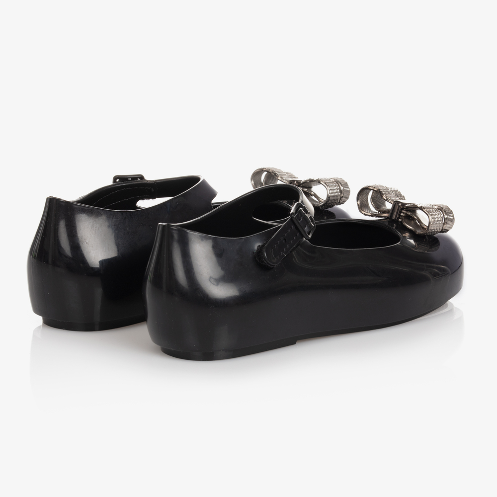 Mini Melissa Girls Black Jelly Bow Shoes Childrensalon Outlet