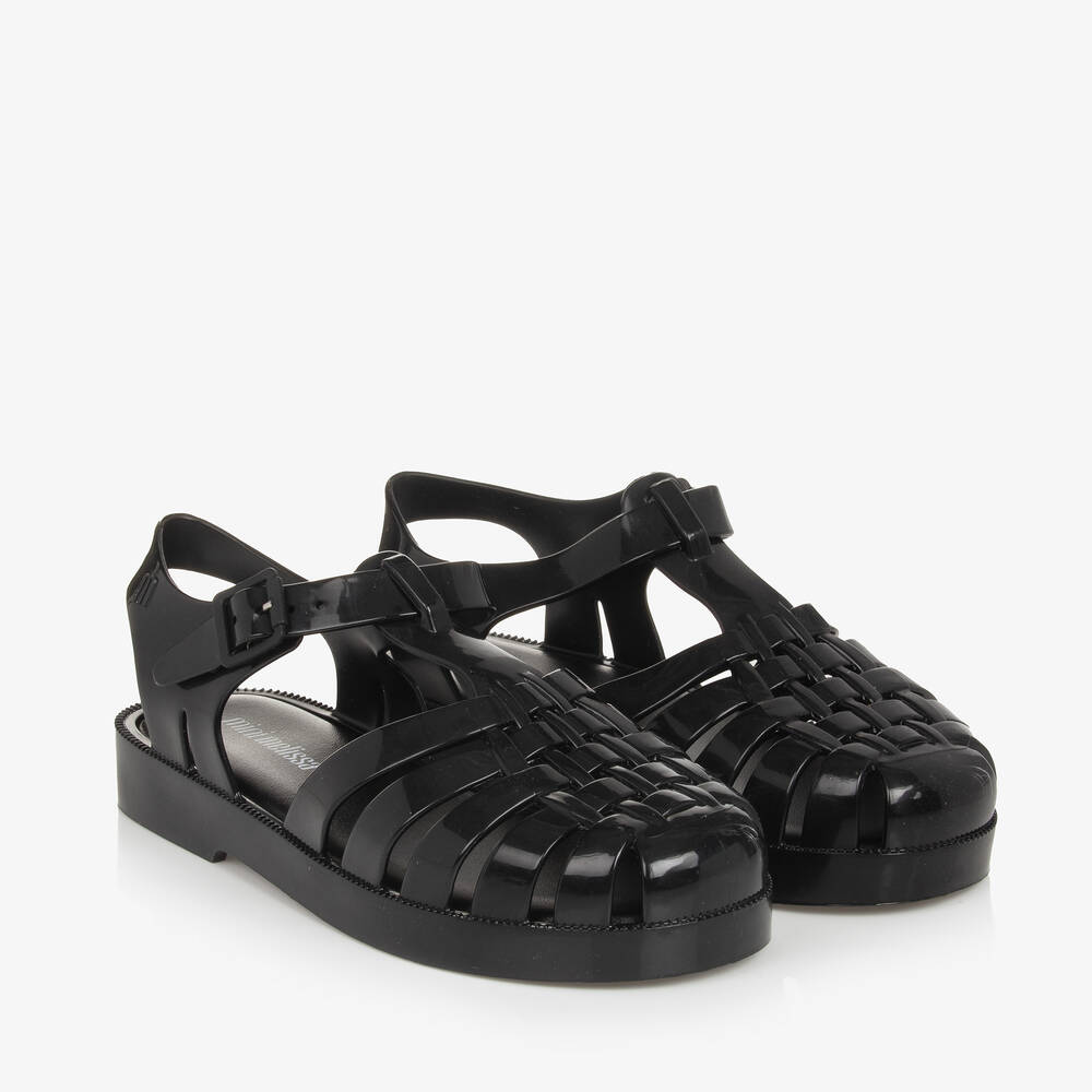 Girls Black Jelly Sandals