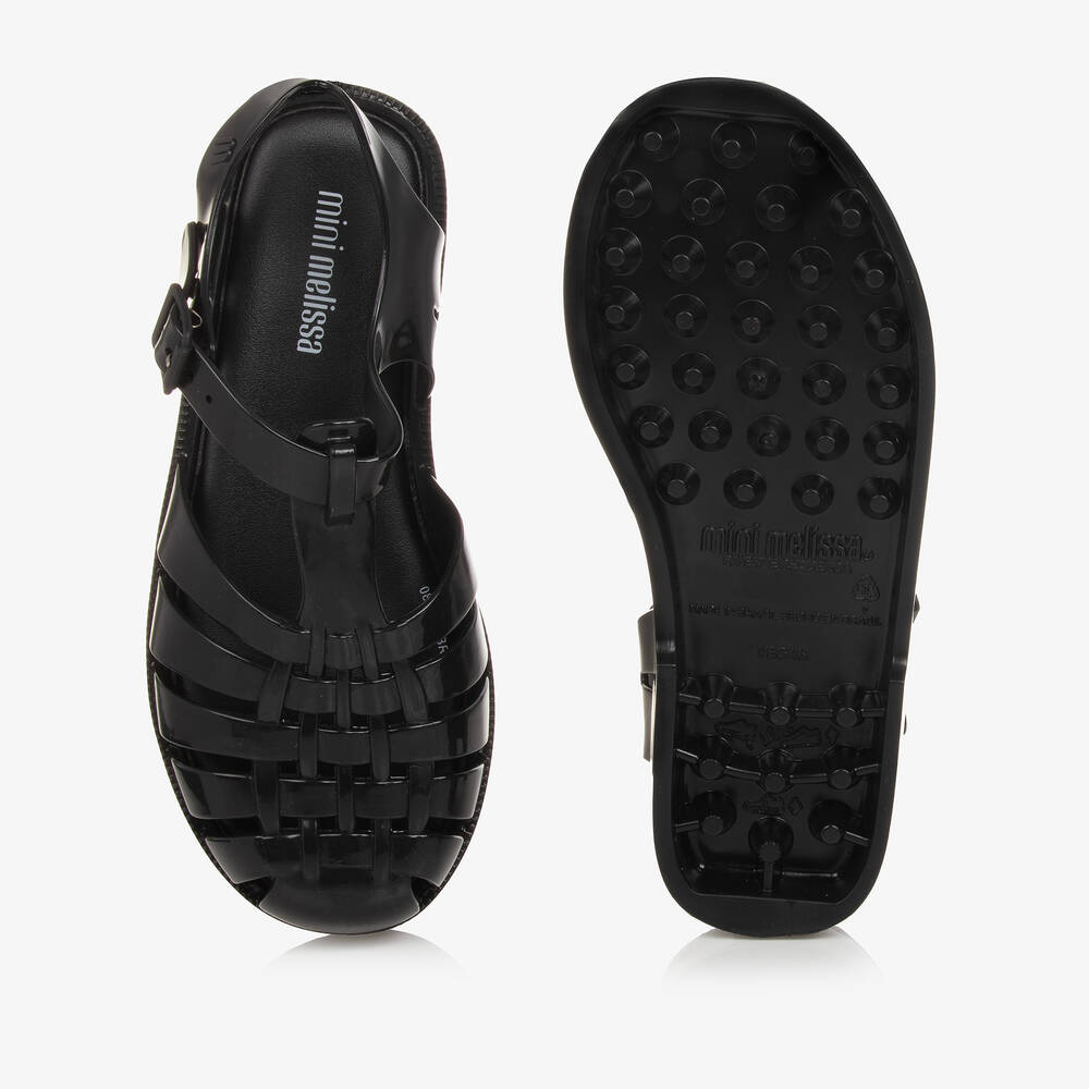 Mini Melissa-Girls Black Jelly Sandals | Childrensalon Outlet