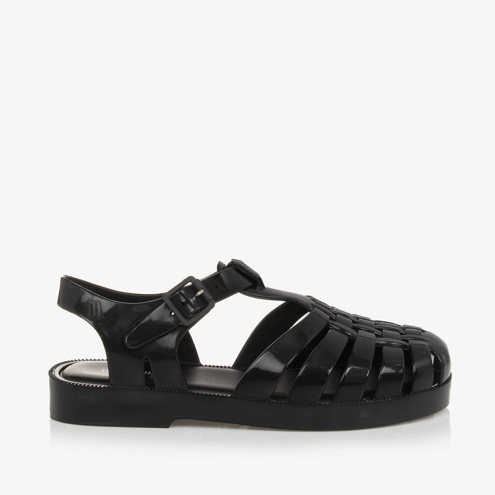 Mini Melissa Girls Black Jelly Sandals