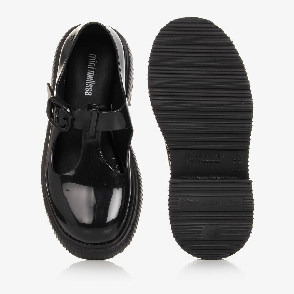 Mini Melissa-Черные резиновые туфли с Т-образным ремешком | Childrensalon Outlet