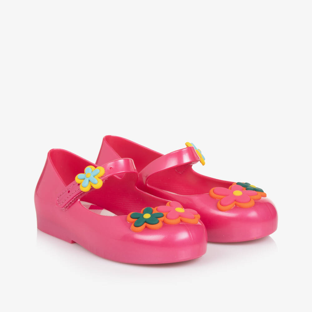 Mini Melissa-Girls Blossom Pink Jelly Sandals | Childrensalon Outlet