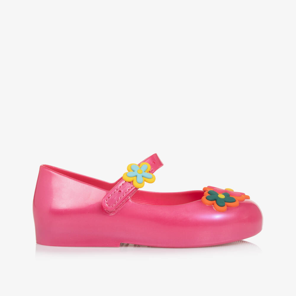 Mini Melissa-Girls Blossom Pink Jelly Sandals | Childrensalon Outlet