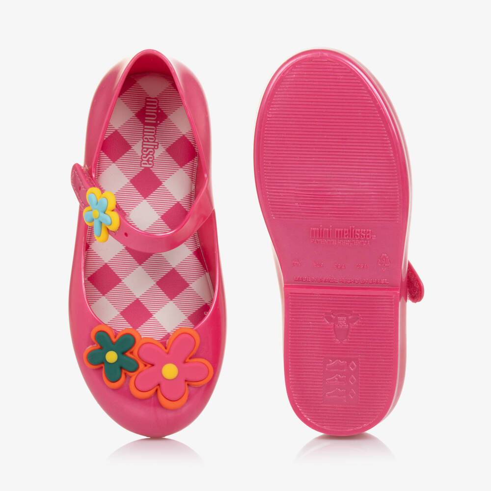 Mini Melissa-Girls Blossom Pink Jelly Sandals | Childrensalon Outlet