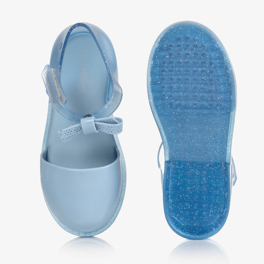 Mini Melissa Girls Blue Bow Jelly Shoes Childrensalon Outlet